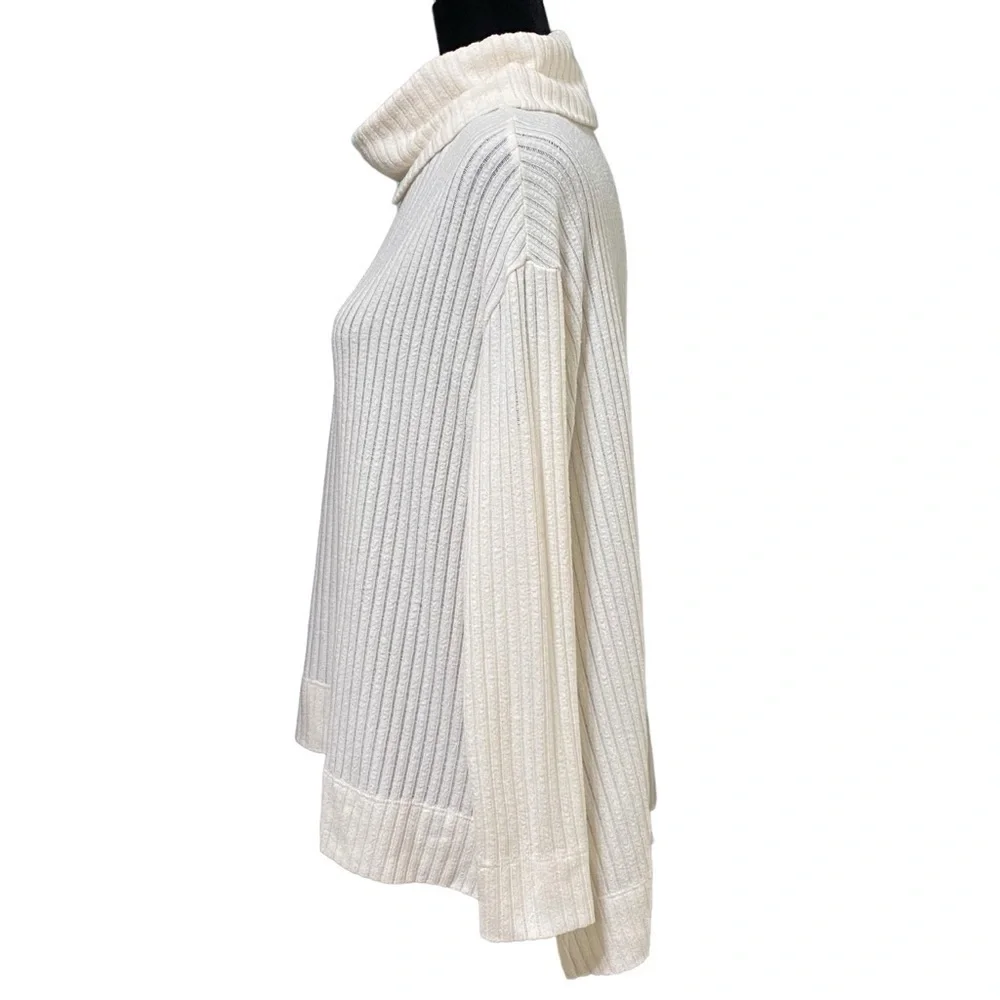 Maeve Anthropologie Vanna Sweater Size Small Cream Ribbed Cowl Neck Cozy Knit - Picture 4 of 9